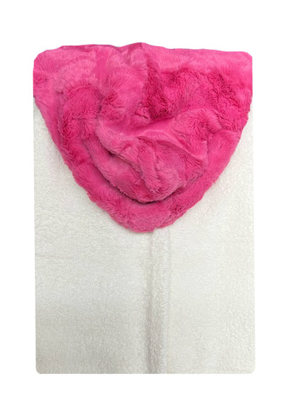 White & Luxe Hot Pink Hooded Towel