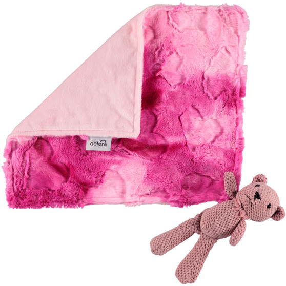 Solid Light Pink / Marble Pink Hearts Lovey