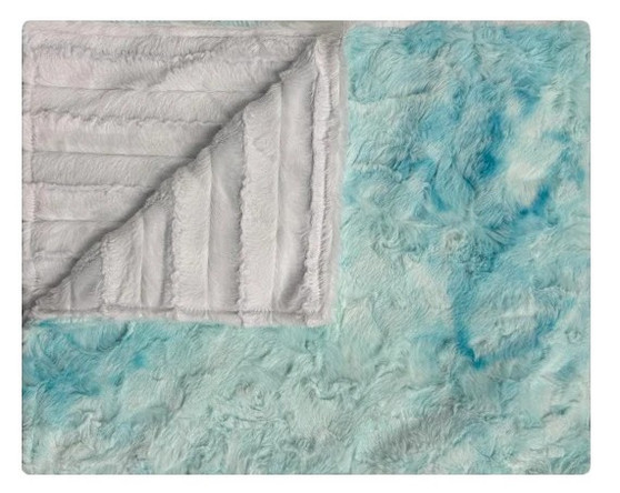 Stripe White/Tie Dye Luxe Turquoise Blanket