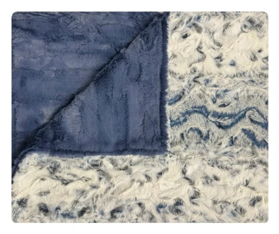 Luxe Jean/Luxe Cuddle Snowy Owl Denim Blanket