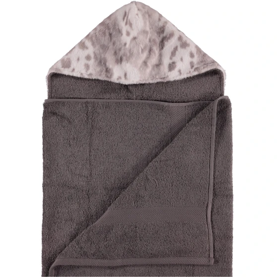 Gray / Siberian Leopard Silver Towel