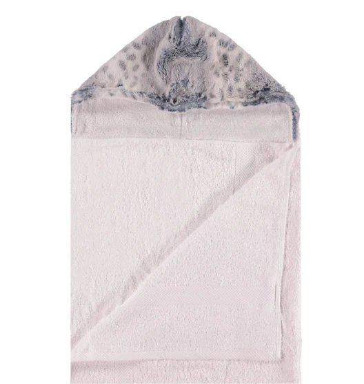 White / Luxe Cuddle Bunny Navy Towel
