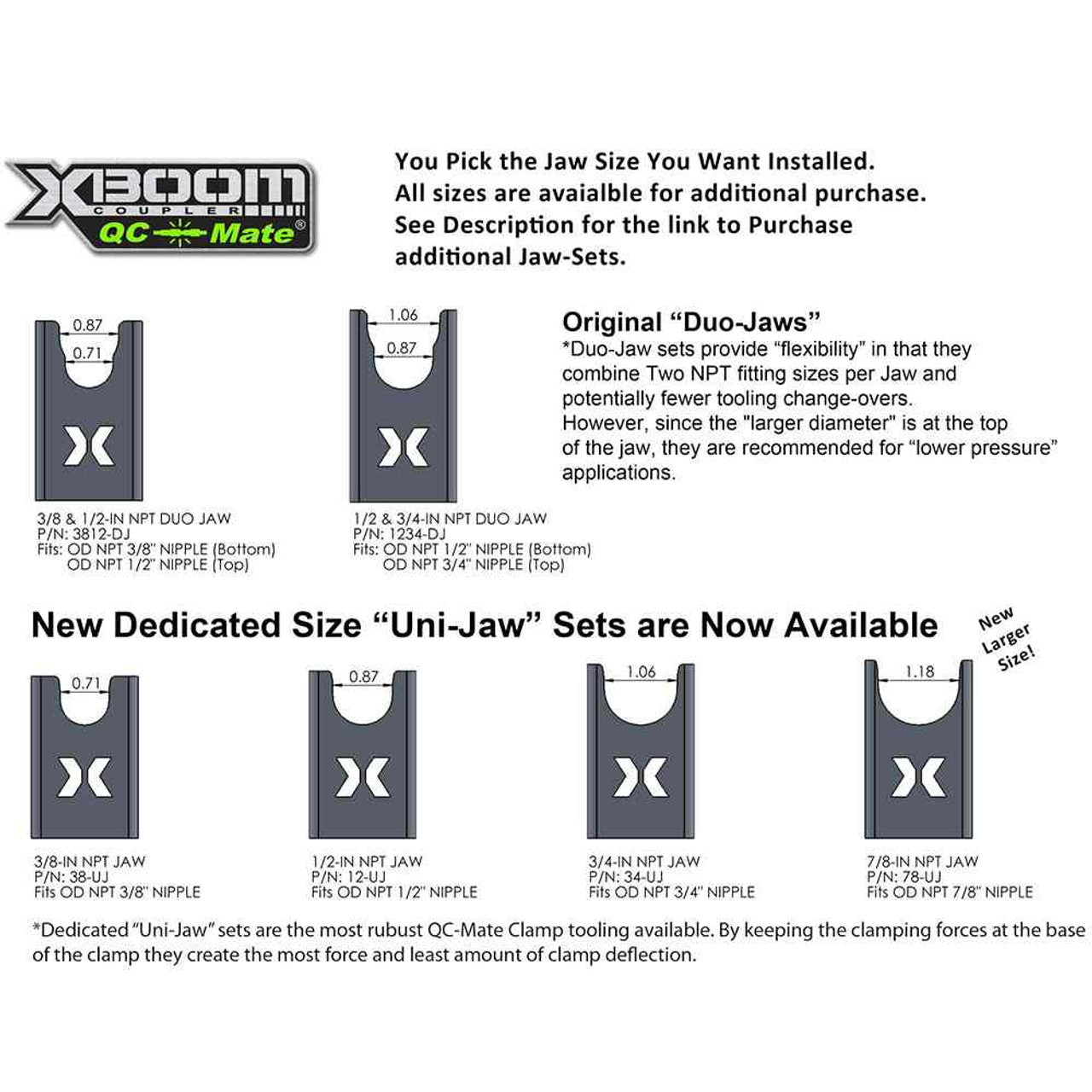 XBoom QC Mate Hand Clamp Jaw Options | Skid Steer Solutions