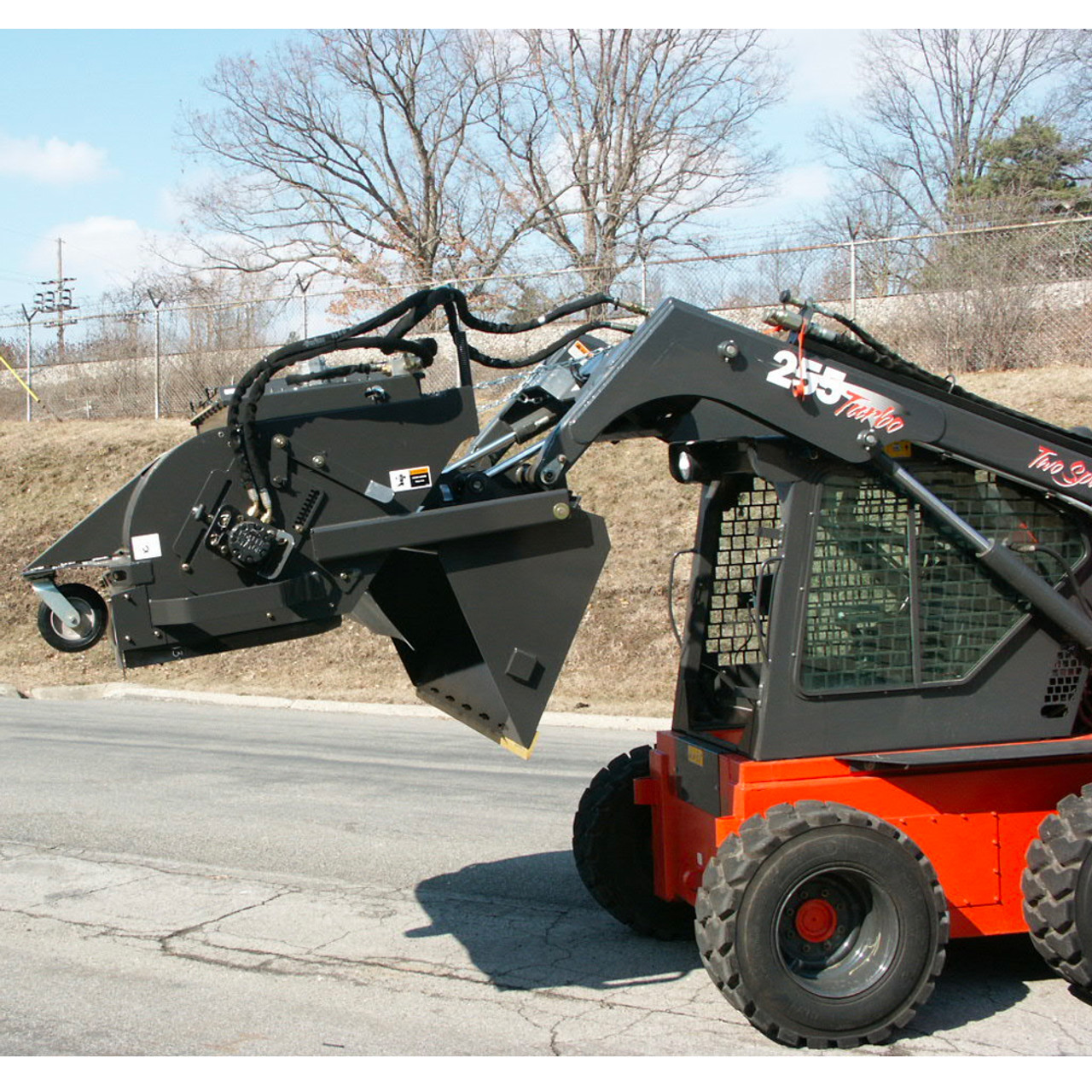 72 Skid Steer Pick up Box Broom Sweeper with Edge Brush