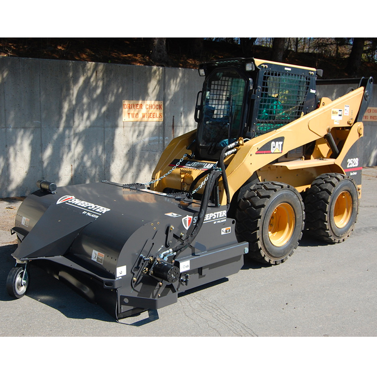 72 Skid Steer Pick up Box Broom Sweeper with Edge Brush