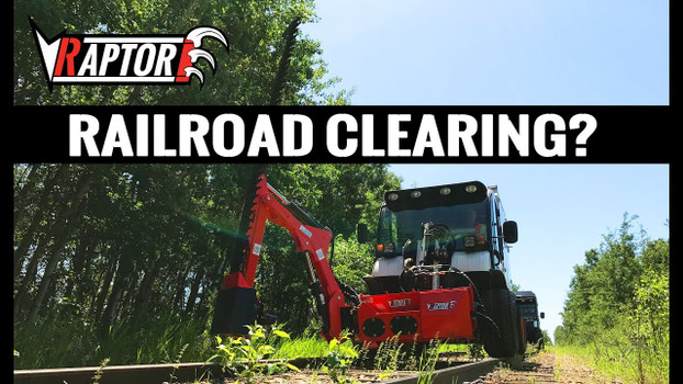 Railroad Clearing with the Eterra Raptor Boom Mower Attachment and Bobcat Toolcat