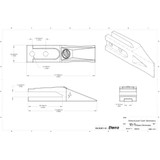 Backhoe bucket teeth dimensions drawing.