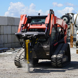 Stanley Skid Steer Concrete Breaker Attachment on Machines in Action