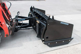 Blue Diamond Skid Steer Trip Edge Snow Blade Attachment with Snow Pusher side view