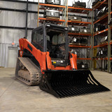 Eterra Attachments Skid Steer Skeleton Bucket side view of attached bucket