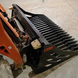Eterra Attachments Skid Steer Skeleton Bucket Closeup attached view
