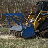 Promac HSM60 Skid Steer Forestry Mulcher Attachment mulching with ground contact