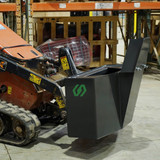 CID Mini Skid Steer Concrete Bucket Right Side Attached Lifted