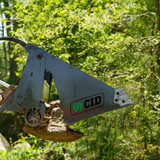 CID Skid Steer Multi Purpose Power Rake Left Side View Attached