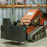 CID Mini Skid Steer Concrete Bucket Attached Front Left Angle
