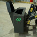 CID Mini Skid Steer Concrete Bucket Attached Left Side Close Lifted