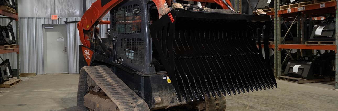 Skid Steer Skeleton Bucket skeleton bucket on a skid steer