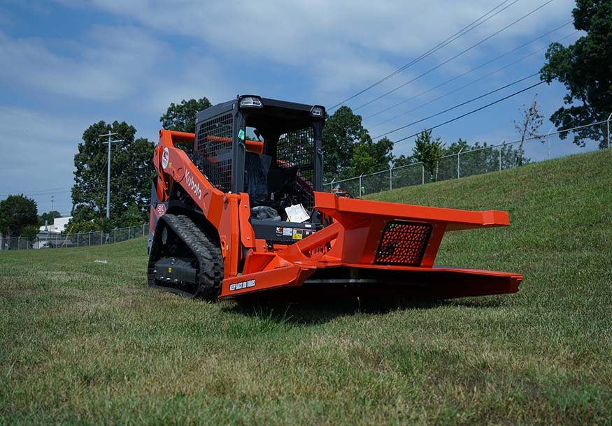 Skid Steer Typhoon Mower Underside view of the Eterra Typhoon Mower