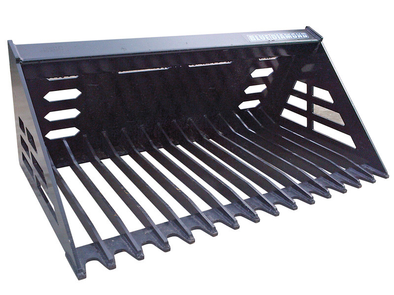 MONTA　EARTH Blue Diamond Mini Skid Steer Rock Bucket | Skid Steer Solutions