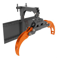 Skid Steer Forestry Claw featuring orange claw.