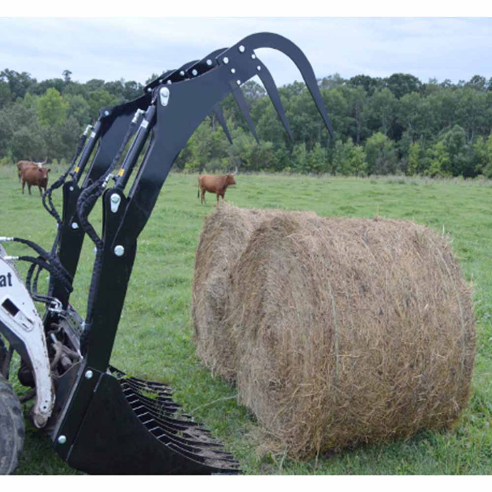 W R Long Hay Grapple for large tractor loaders, universal skid steer or  choice of hitch