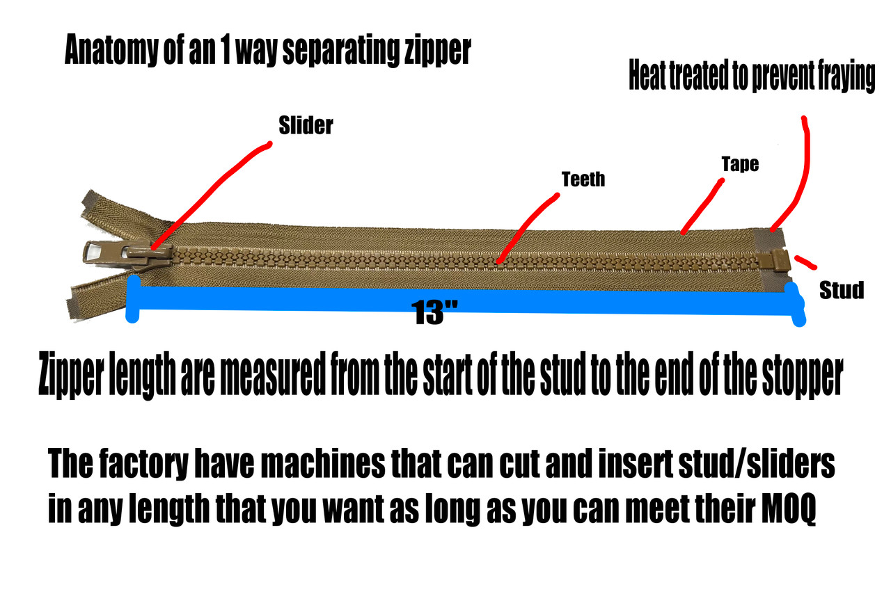 YKK Split Front Chest Rig Zipper (#10V)