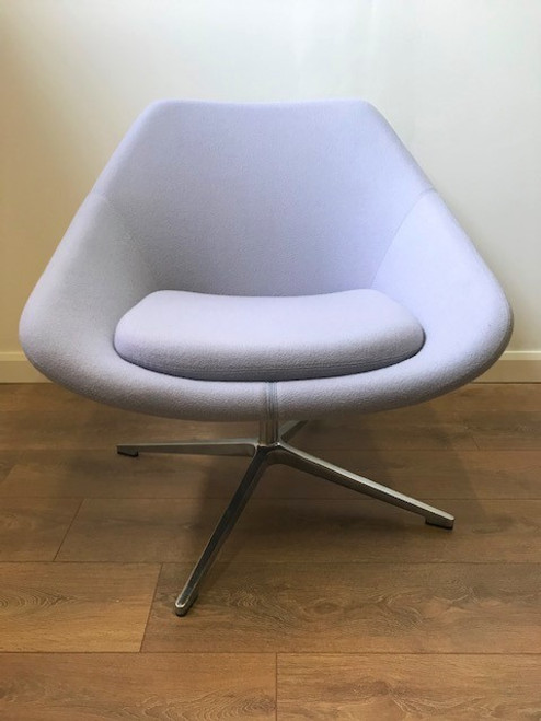Allermuir 'Open' Reception Chairs in grey with chrome base