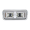 10 High Power LED "Chrome" Projection Headlight With LED Turn Signal & Position Light Bar - Driver