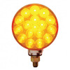 34 LED Single Stud Reflector Double Face Turn Signal Light - Amber & Red LED/Amber & Red Lens
