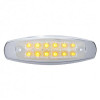 12 LED Reflector Rectangular Light With Bezel (Clearance/Marker) - Amber LED/Clear Lens