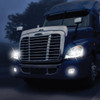 CHROME FREIGHTLINER CASCADIA LED PROJECTOR HEADLIGHT ASSEMBLY WITH DUAL FUNCTION LED STRIP - PASSENGER SIDE