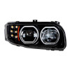 High Power 10 LED Blackout Headlight With 6 LED Turn & 100 LED Halo For 2008-2022 Peterbilt 389- Passenger