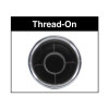 33mm X 4-3/8" Chrome Plastic V-Spike Nut Cover - Thread-On (Bulk)