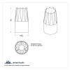 33mm x 3-3/4" Chrome Plastic Crown Nut Cover - Thread-On (Bulk)