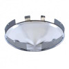 6 Uneven Notched Chrome Pointed Front Hub Cap - 1" Lip