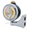 Black Guide 682-C Headlight H4 With Amber LED & Dual Mode LED Signal - Amber Lens