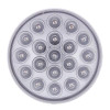 19 LED 4" Round Double Fury (Stop, Turn, Tail) With Warning Light - Red & Amber LED/Clear Lens
