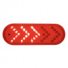 35 LED 6" Oval Sequential Turn Signal Light - Red LED/Red Lens
