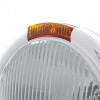 Stainless Steel Classic Headlight H4 Bulb & Turn Signal - Amber Lens