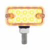 10 LED Dual Function Reflector Double Face Light - T-Mount - Amber & Red LED/Clear Lens