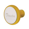 Deluxe Aluminum Screw-On Air Valve Knob With Stainless Tractor Plaque - Electric Yellow