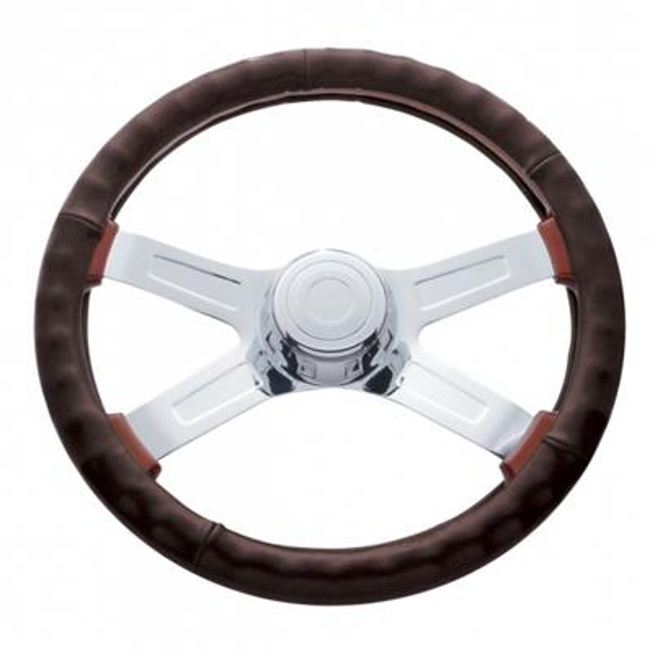 Thanks to United Pacific, you have all kinds of steering wheels to choose from - to wood, chrome, to all the colors of the rainbow. We also carry a variety of steering wheel covers and spinners to help make steering maneuvers easier on you.