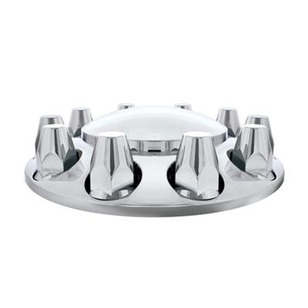 Dome Front Axle Cover With 33mm Standard Thread-On Nut Covers - Chrome