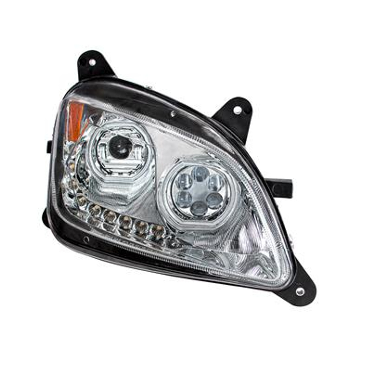 Chrome 10 LED Headlight For Peterbilt 587 (2010-2016) & 579 (2012-2021) - Passenger Side