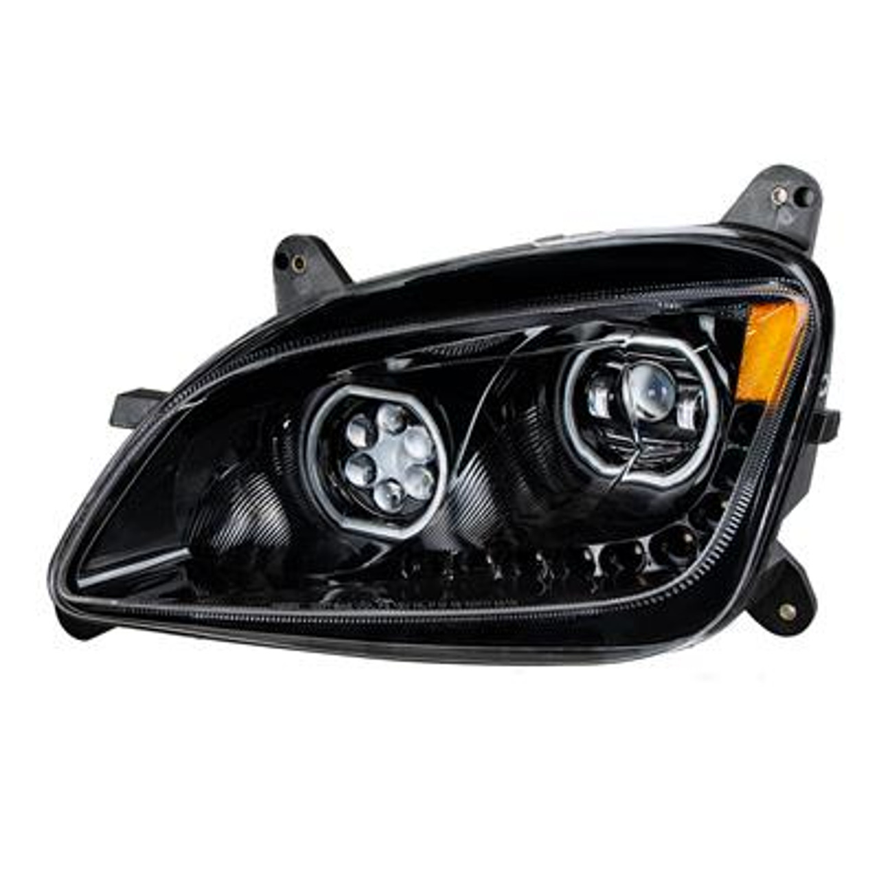 Black 10 LED Headlight For Peterbilt 587 (2010-2016) & 579 (2012-2021) - Driver Side