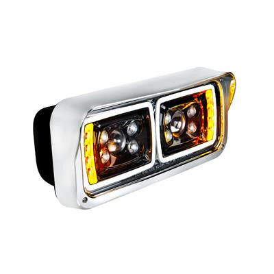10 High Power LED "Blackout" Projection Headlight With LED Turn Signal & Position Light Bar