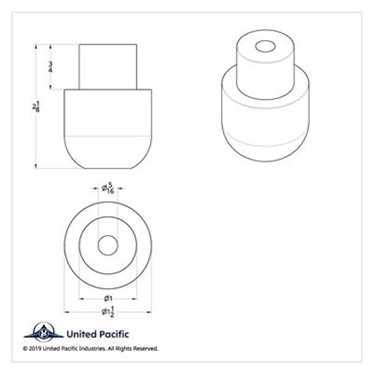 Chrome Shift Knob Adapter - 5/16-24 SAE Thread (Bulk)