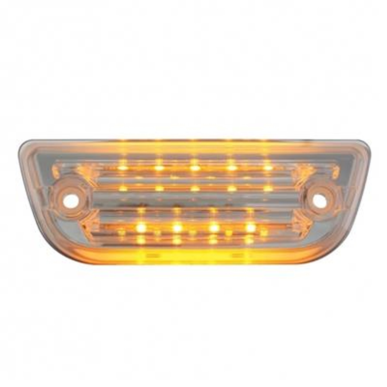 9 LED Rectangular Cab Light For Peterbilt 579 & Kenworth T680/T770/T880 - Amber LED/Clear Lens