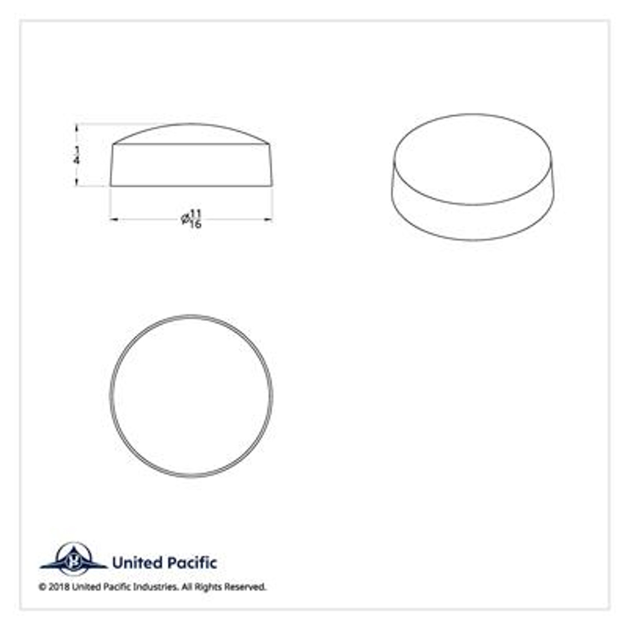 Chrome Plastic Snap-On Screw Cap For 1/4" Screw (Bulk)