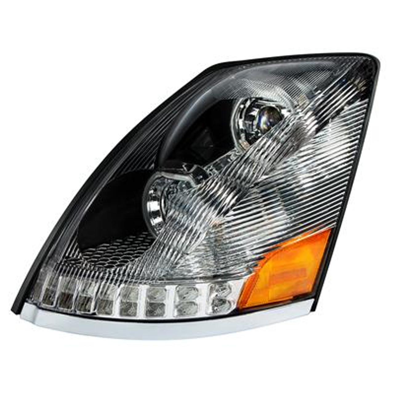 Chrome 10 LED Headlight for 2003-2017 Volvo VN/VNL - Driver Side